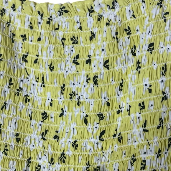 For Love & Lemons Chrysanthemum Mini Dress Lemonade Yellow Floral Medium - Picture 8 of 16